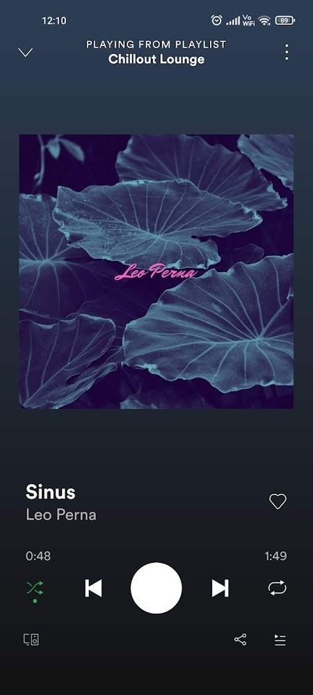 Android phone screenshot Spotify player