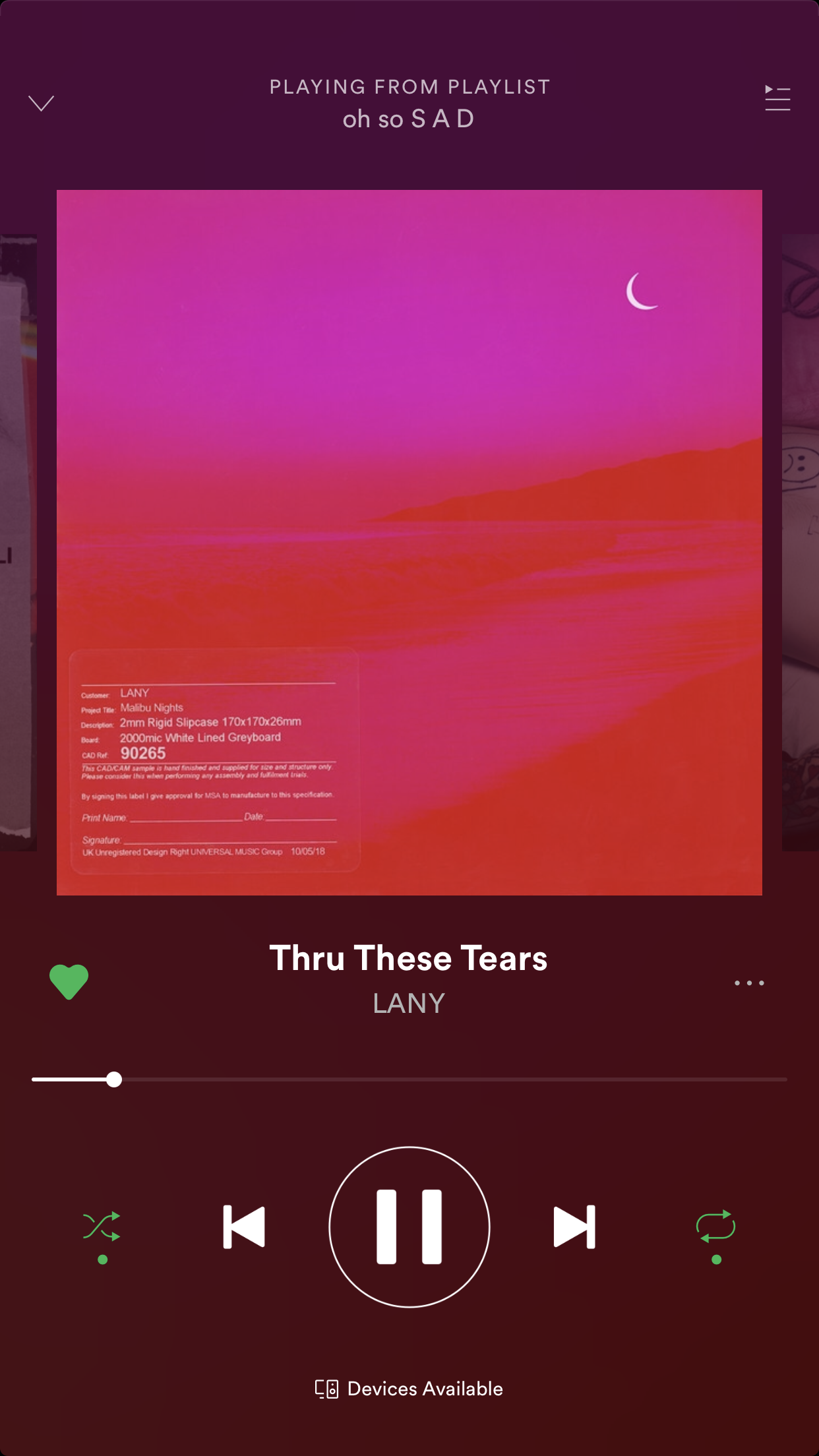 Iphone screenshot Spotify playing from playlist
